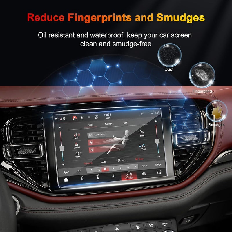 BSTW Screen Protector for 2021-2025 Dodge Durango SRT Hellcat Uconnect 5 Nav 10.1-Inch Touchscreen Tempered Glass Protective Film - Image 3